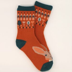 Cute Hare Knitted Socks