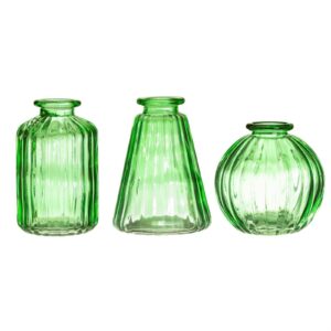Glass Bud Vases Green