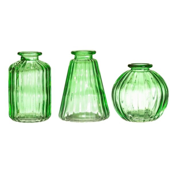 Glass Bud Vases Green